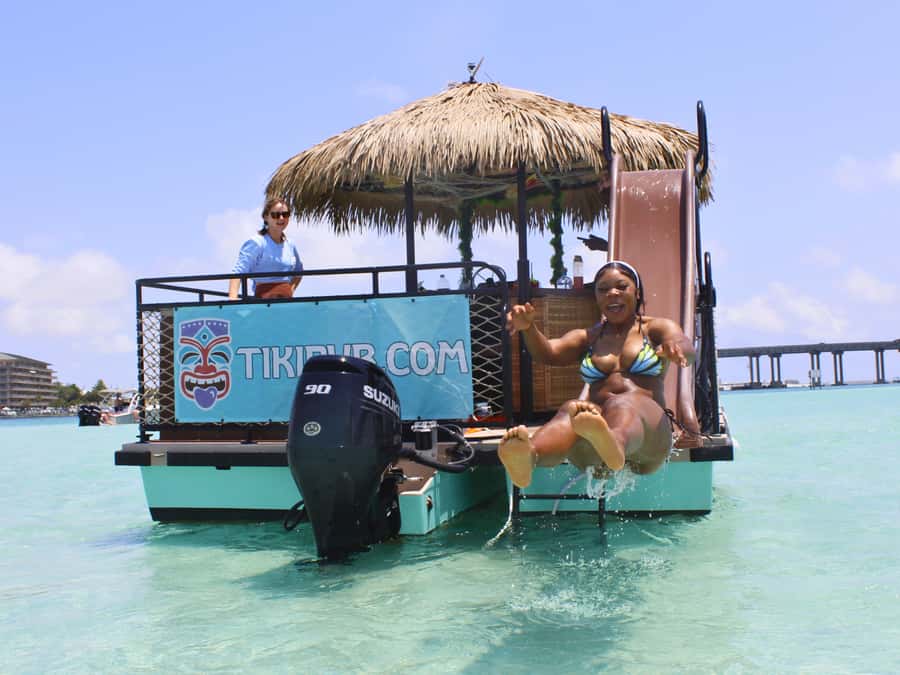 Destin: Tiki Pub Crab Island Sandbar Cruise with Waterslide - Key things to know before you go