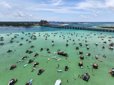 Destin: Tiki Pub Crab Island Sandbar Cruise with Waterslide - The floating tiki bar setup: why it feels like a real hangout