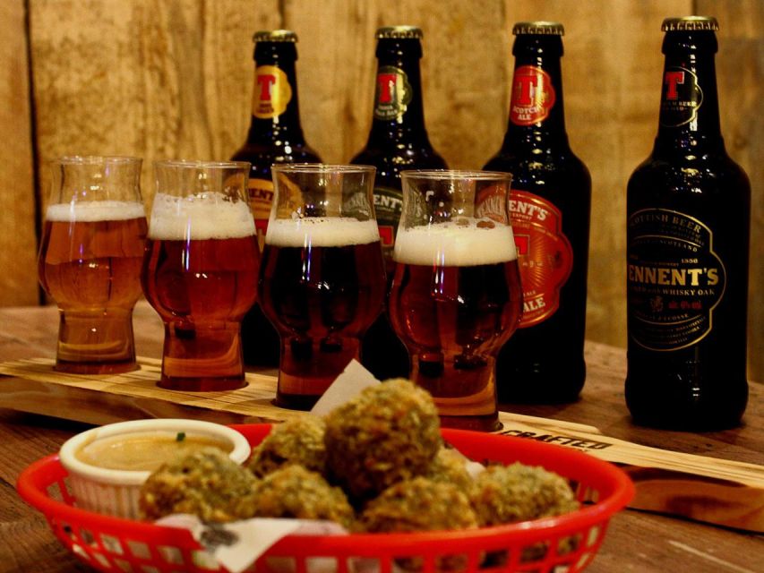 Glasgow: Beer Flight with a Haggis Taster in a Glasgow pub - Where the Value Really Comes From: $27 for a Beer-and-Food Pairing