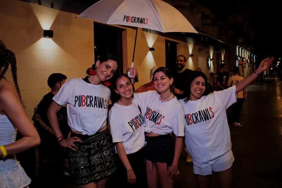 Seville: 3 Bars Pub Crawl + VIP Club Entrance & 3 Free Shots - Stop One: Alameda 47 Rooftop Bar (The Welcome Shot Moment)