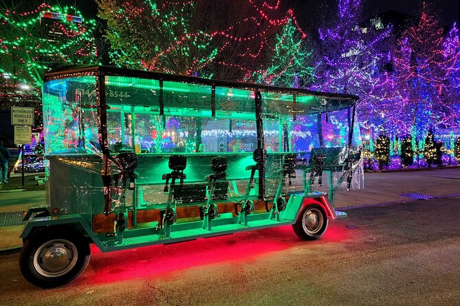 Trolley Pub Holiday Lights Tour in Columbus - Bicentennial Park stop: your first real holiday photo and stretch break